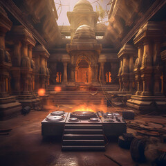 ancient dj electronic music temple background