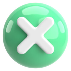 Obraz premium 3D close button. Cross sign. 3D illustration.