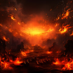 Heavy metal music fire burning background 