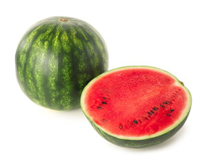 Fresh watermelons on white background