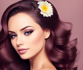 A stunning model with long, flowing hair, perfect for beauty industry publications