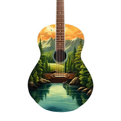 acoustic Nature guitar isolated on white   
