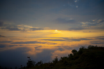 atardecer desde la cordillera de los andes,  el mirador en Chillanes Ecuador