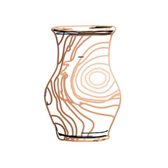Color sketch of a ceramic jar with transparent background