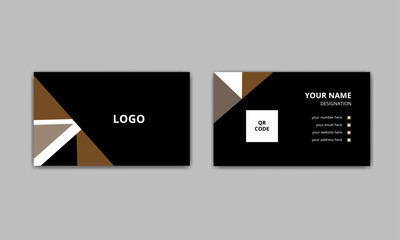 double sided business card design with modern shape and color
