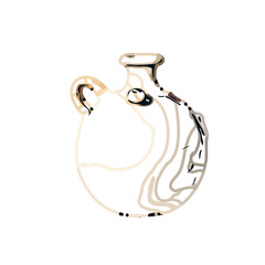 Color sketch of a ceramic jar with transparent background