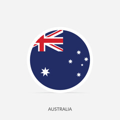 Australia round flag icon with shadow.