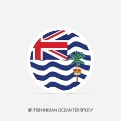 British Indian Ocean Territory round flag icon with shadow.