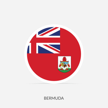 Bermuda round flag icon with shadow.