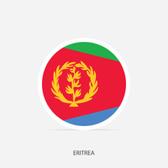 Eritrea round flag icon with shadow.