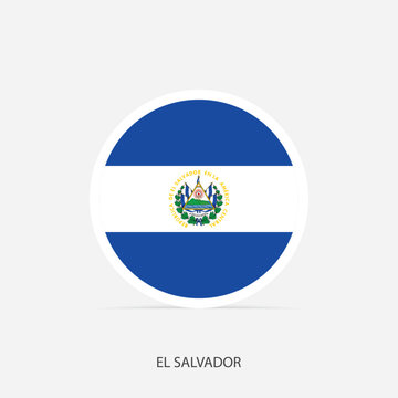 El Salvador round flag icon with shadow.