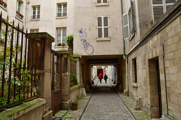Fototapeta na wymiar Paris; France - april 27 2023 : Le Marais district