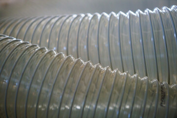 Flexible PUR antistatic suction hose for air conditioning, background flexi hose, industrial ventilation.