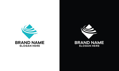 abstract quadrilateral C letter logo design concept