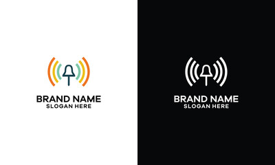 bell logo with bell icon vector illustration design