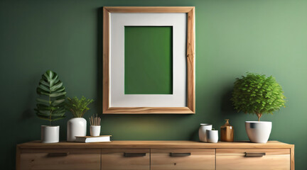 Free Photo interior poster mockup and picture frame in luxury contemporary interior with dark Color wall minimalistic New Frame.