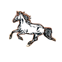 Color sketch of a horse with transparent background