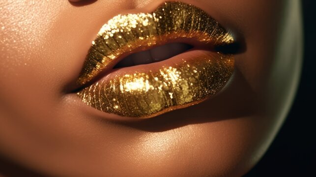 close up of a female lips HD 8K wallpaper Stock Photographic Image