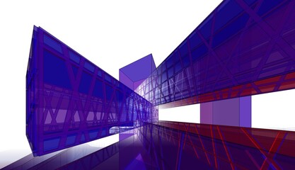 Fototapeta premium Modern architecture 3d illustration 