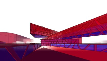 Modern architecture 3d illustration 3d rendering 