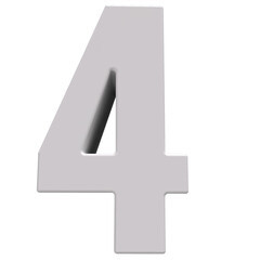 3d white number 4