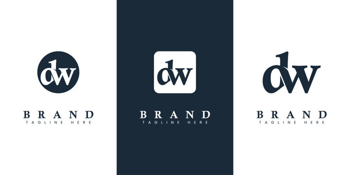 Modern and simple Lowercase DW Letter Logo, suitable for any business with DW or WD initials.