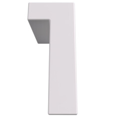3d white number 1