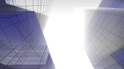 Fototapeta na wymiar Modern architecture 3d illustration 3d rendering 