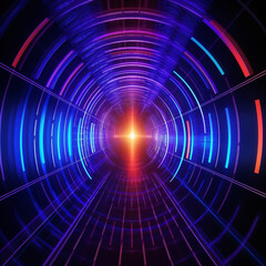 Tunnel Neon Futuristischer Hintergrund Logo – erstellt mit KI