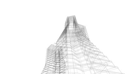 Modern architecture 3d illustration 3d rendering 