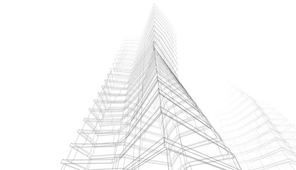 Modern architecture 3d illustration 3d rendering 