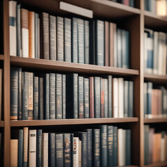 Books in a library, generated by AI