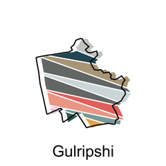 Map of Gulripshi, American flag in georgia state map illustration vector design template