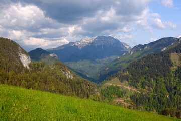 Fototapeta na wymiar Logarska valley (Logarska dolina) near Solcava, Slovenia, Europe