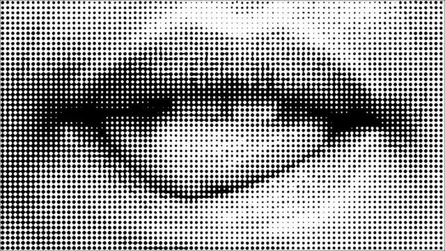 Licking Lips Comical Dots Halftone Animation