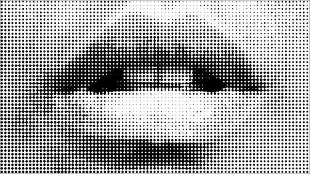Purse Lips Comical Dots Halftone Animation