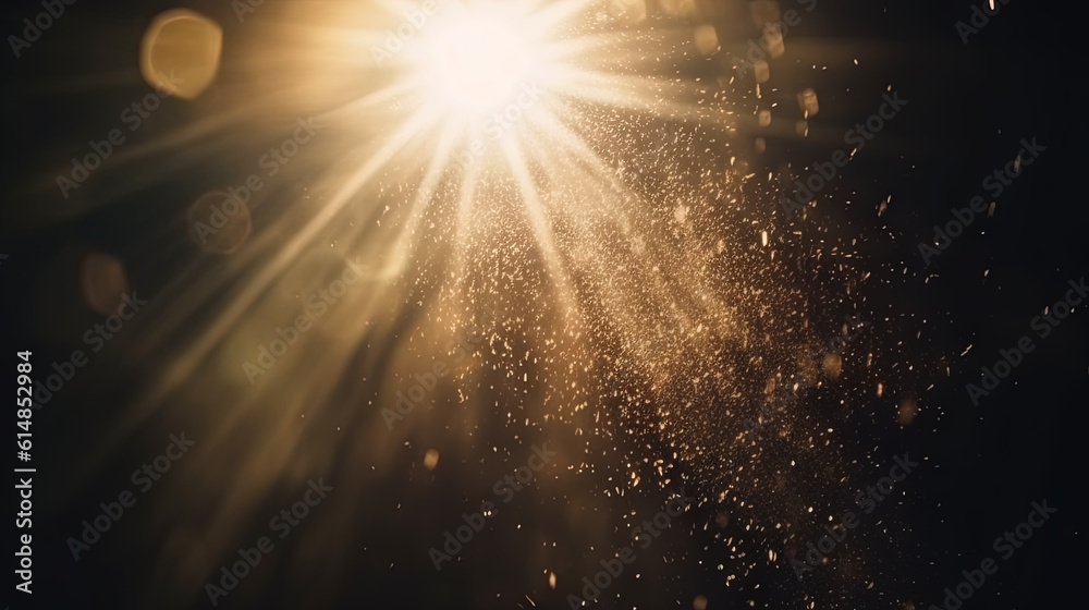 Aufkleber dust rays background. god rays in the textured air. generated ai.