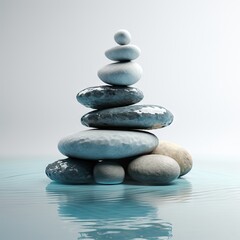 Fototapeta na wymiar Zen stones in water. Zen concept. Harmony and meditation. Zen stones. created with Generative AI technology