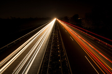 evening highway with long exposure at dark