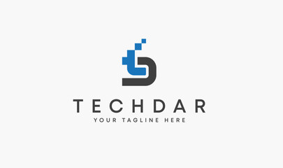 Techdar logo, TD logo, T logo, D logo, TD monogram, Tech logo