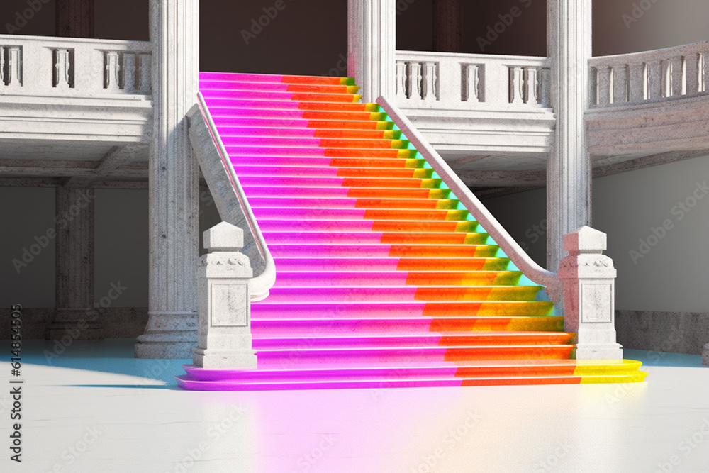 Aufkleber a minimalist graphic design of a descending staircase with dollar signs on each step, symbolizing th