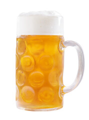 Cold mug of beer isolated on transparent background