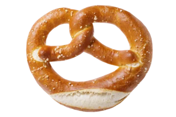 Photo sur Plexiglas Boulangerie Bavarian pretzel isolated on transparent background, top view