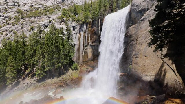 Loopable shot of Vernal Falls on the Merced River at Yosemite National Park in California.