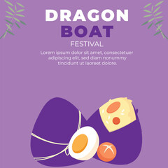 Happy Dragon Boat Festival social media post vector illustration. 