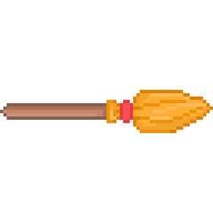 Pixel Illustration of a flying broom