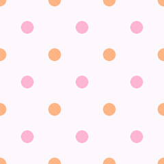 Pink and White Large Polka Dots Pattern Repeat Background