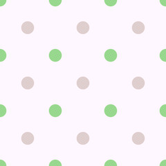 Green and White Large Polka Dots Pattern Repeat Background
