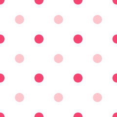 Pink and White Large Polka Dots Pattern Repeat Background