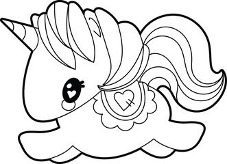 Cartoon Unicorn Vector Graphic